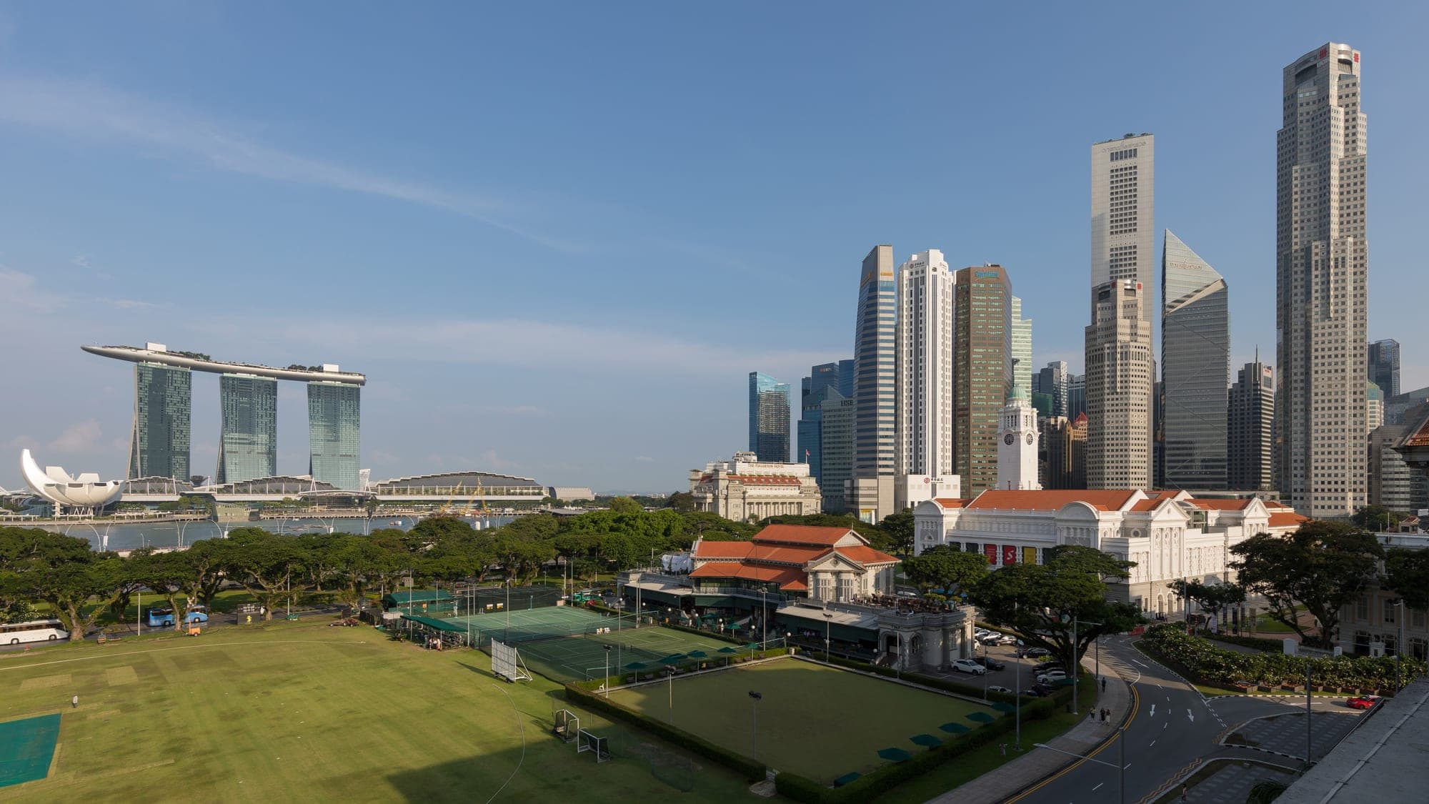Marina Bay Sands hotel and Singapore's central business district skyline